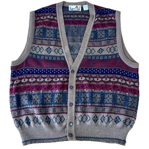 Florence Tricot Made in Italy Men’s Button V-Neck Button Sweater Vest Sz XL